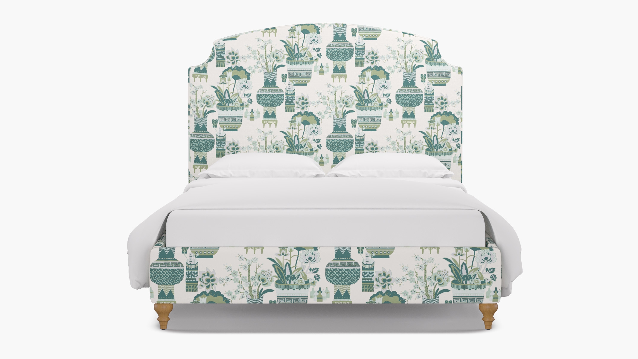 Cove Bed, Pistachio Kan-Shie, Natural Traditional Turned Leg, Twin - Image 0