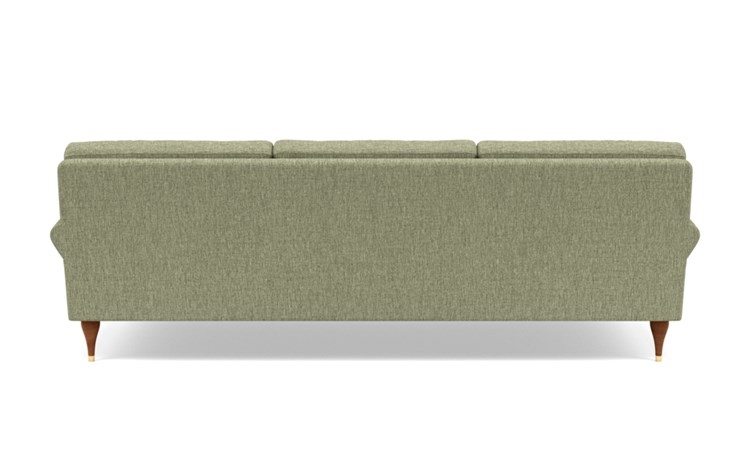 Maxwell Sofa with Green Sprout Fabric and Oiled Walnut with Brass Cap legs - Image 3