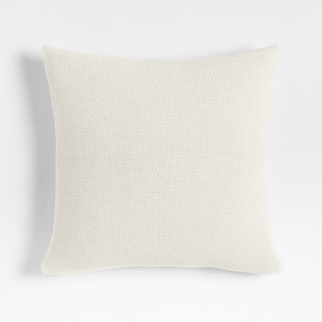 Organic Cotton Basketweave 20x20 Travertine Beige Throw Pillow Cover - Image 0