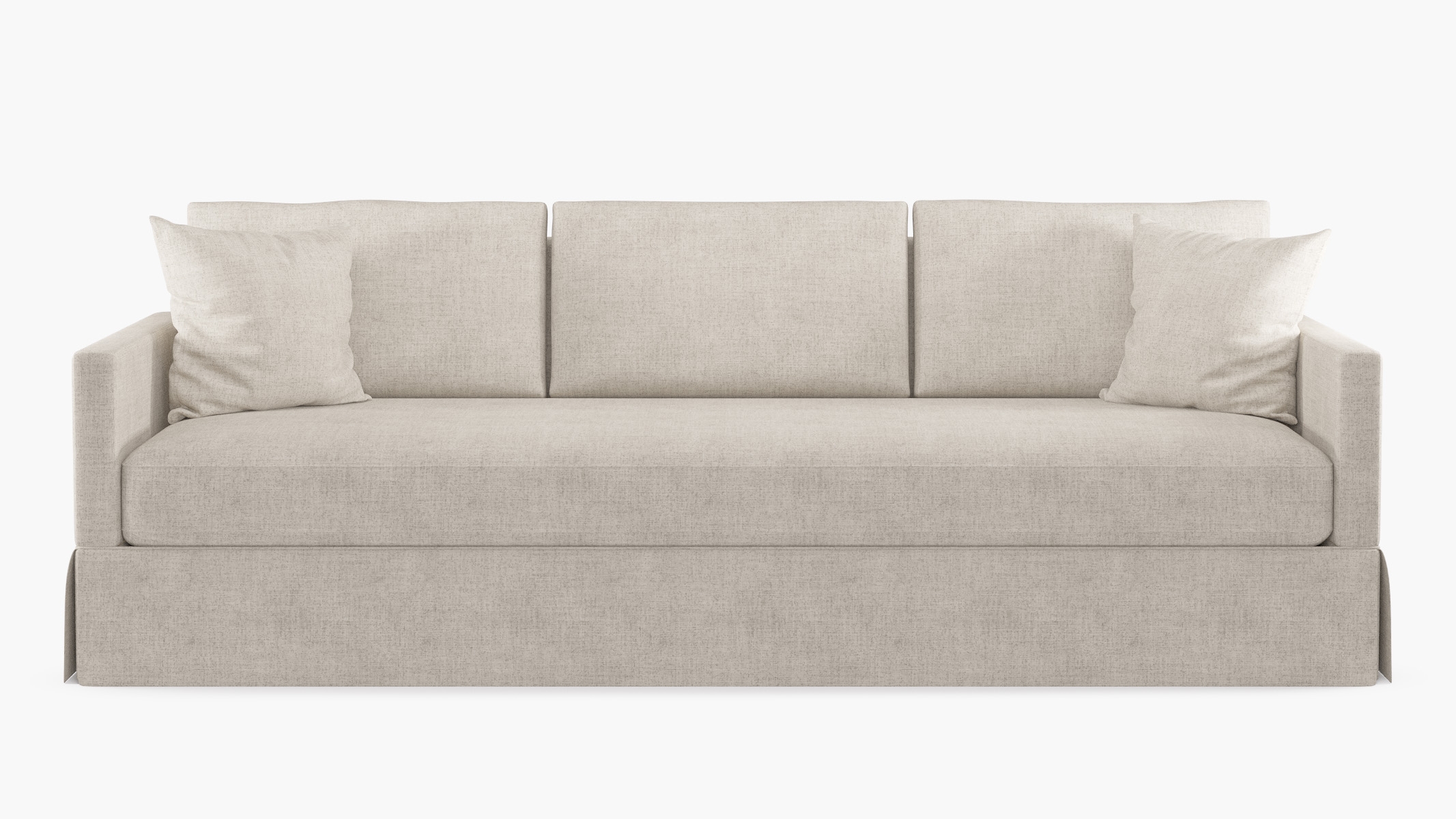 Skirted Sleeper Sofa, Creme Luxe Linen - Image 0