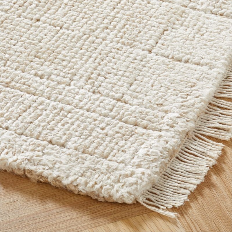 Kada Modern Hand-Knotted Viscose White Area Rug 8'x10' - Image 1