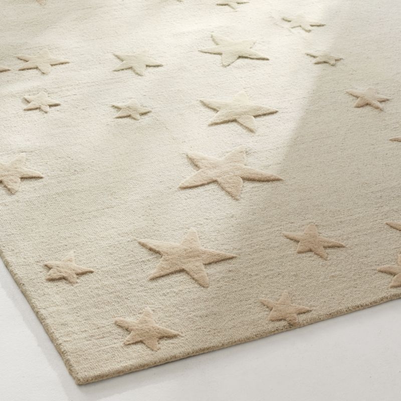 Modern Star Wool Pampas Ivory Kids Area Rug 9'x12' - Image 8