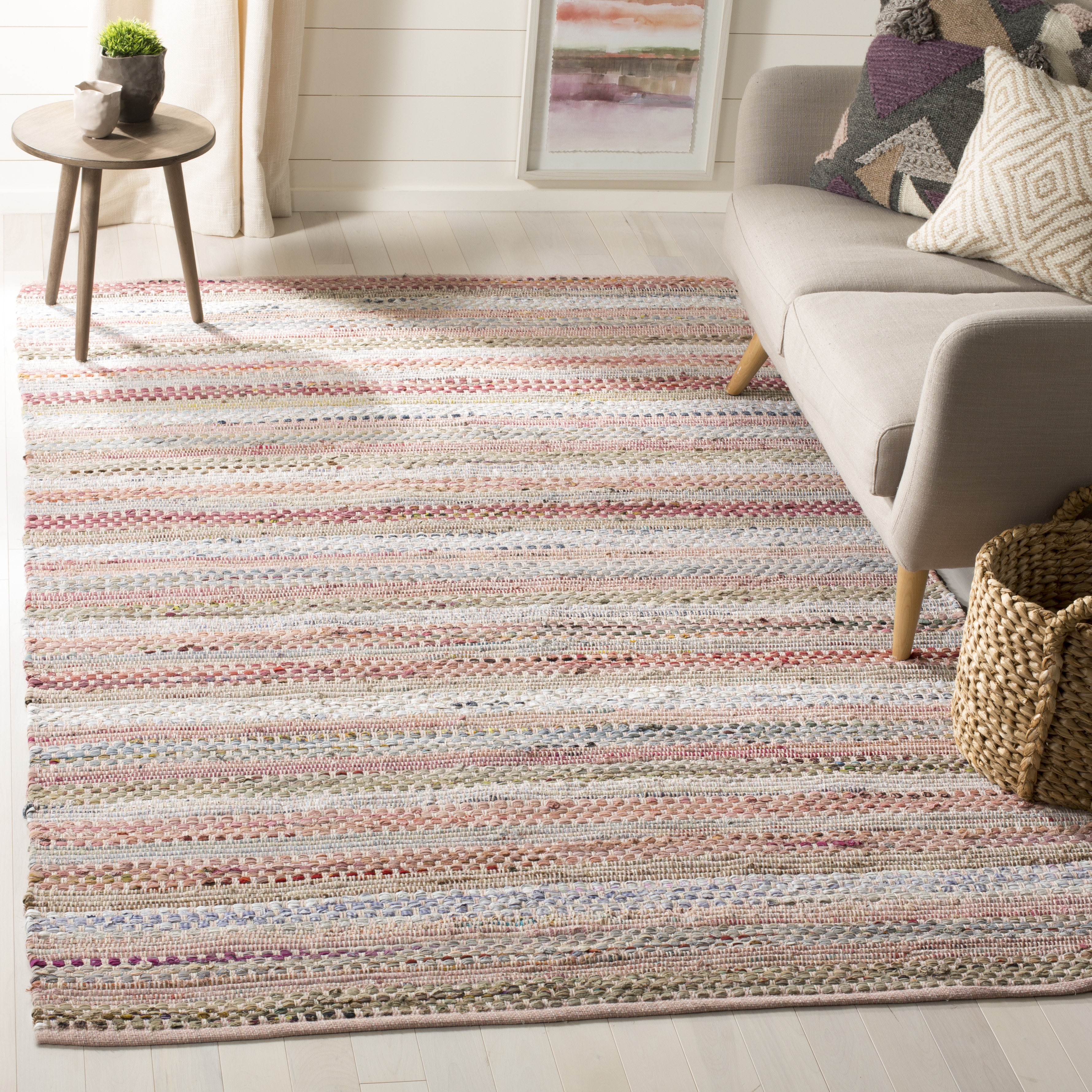 Arlo Home Hand Woven Area Rug, MTK975D, Pink/Multi,  5' X 8' - Image 1