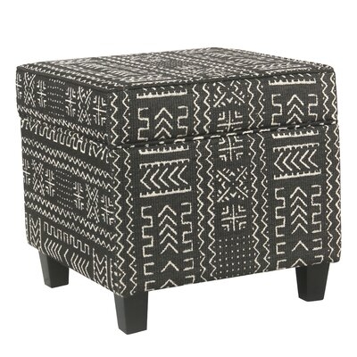Lindale 17.5" Wide Square Geometric Ottoman with Storage - Image 0