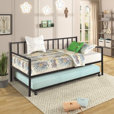 Metal  Twin Daybed With Trundle Multifunctional Lounge Daybed Frame - Image 0