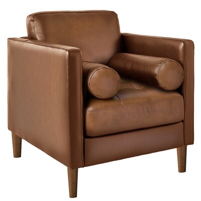 Sire 31" W Tufted Genuine Leather Cowhide Armchair - Image 0