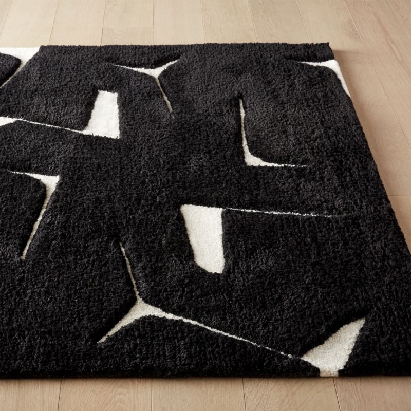 Sway Black and White Tufted Area Rug 8'x10' - Image 1