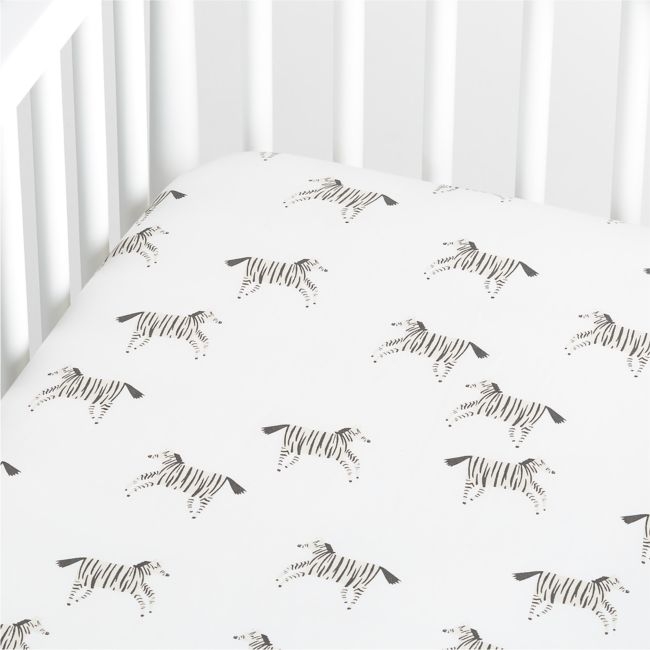 Mikumi Organic Zebra Crib Fitted Sheet - Image 0