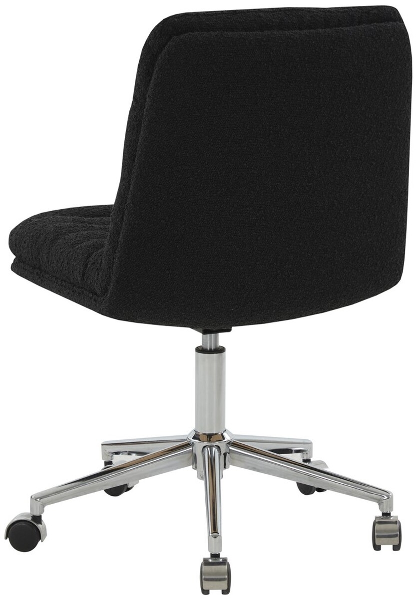Decolin Boucle Swivel Desk Chair - Black/Silver - Image 4