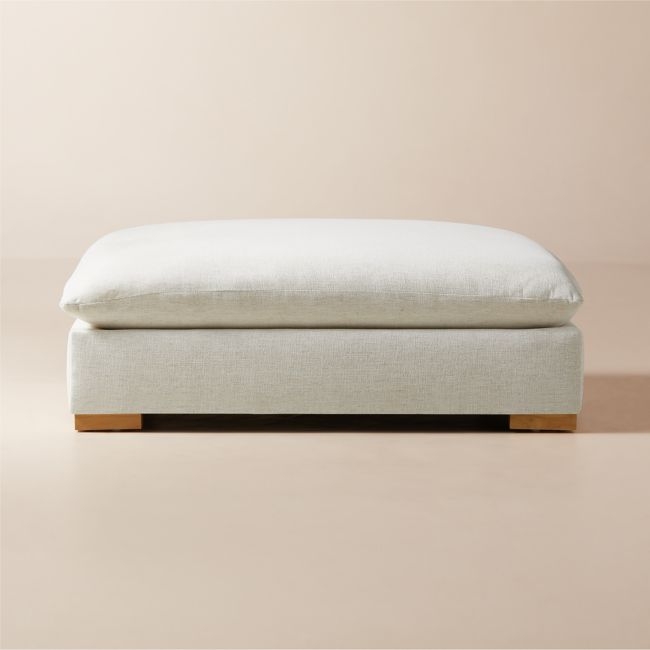 Deseo White Performance Fabric Deep Depth Ottoman - Image 0