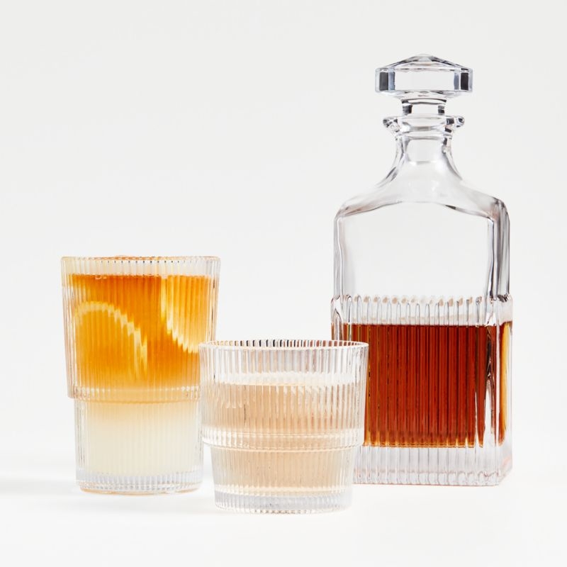 Atwell Stackable Ribbed Double Old-Fashioned Glass - Image 2