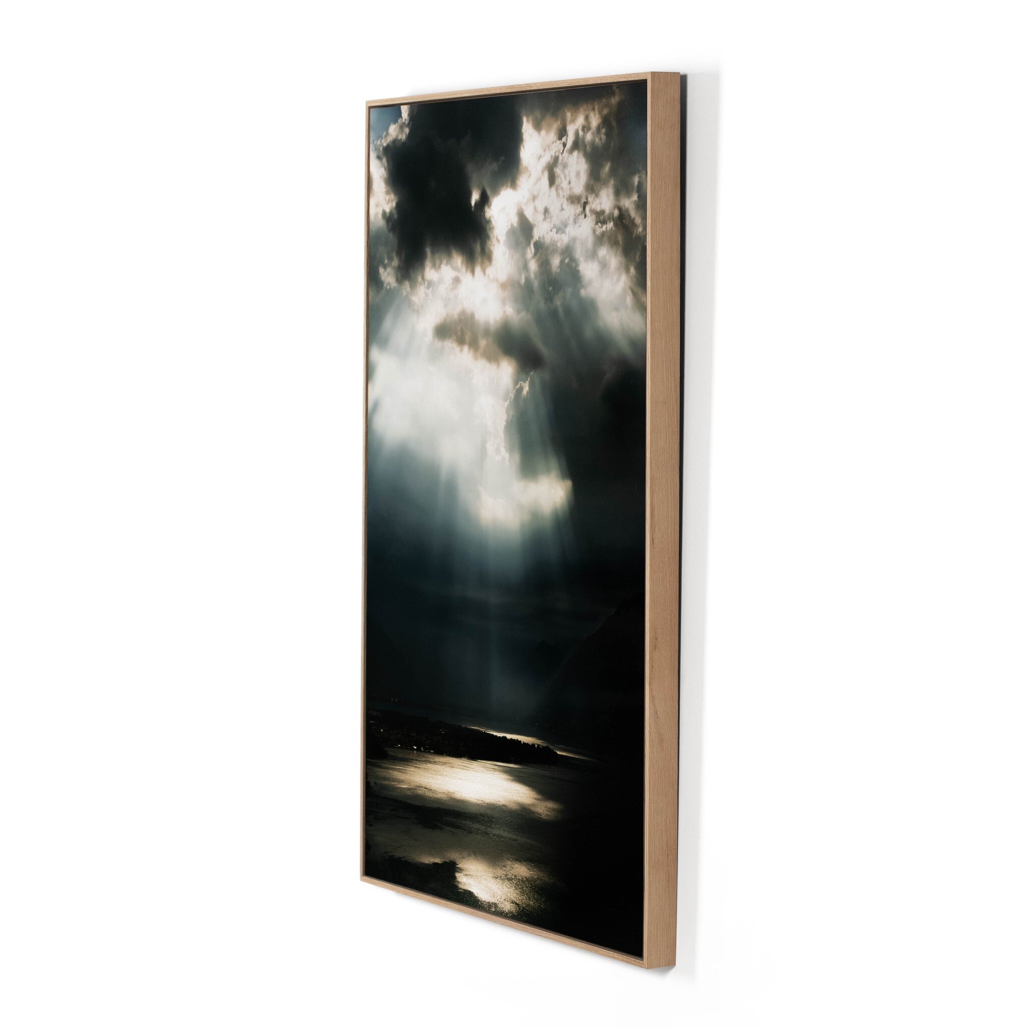 Sky Over Lago Maggiore by Getty Images - Vertical Grain White Oak Floater - Image 1