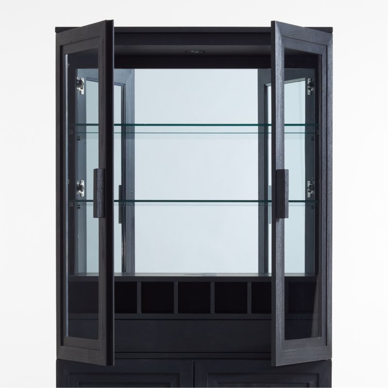 Calypso Black Elm Wood Bar Hutch Cabinet - Image 2