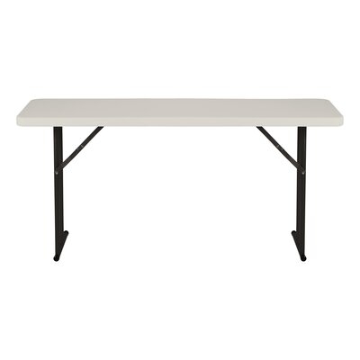 Norwood Commercial Furniture 5 Ft Multipurpose Indoor Outdoor Heavy Duty Portable Blow Molded Plastic Folding Training Seminar Table (18" W X 60" L) White - Image 0