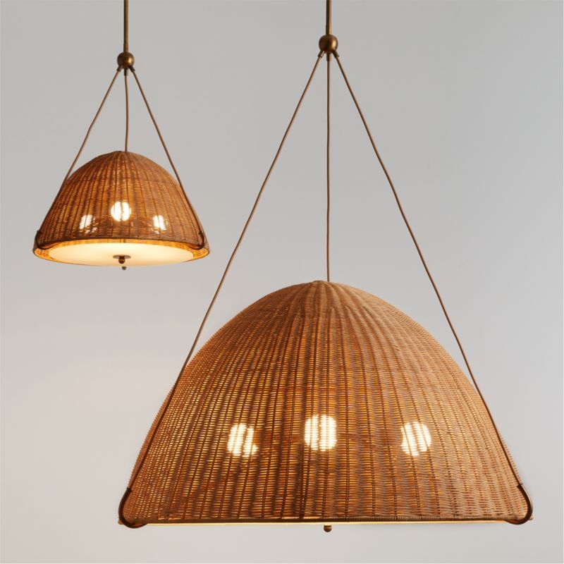 Harwich Large Woven Rattan Dome Pendant Light by Jake Arnold - Image 5