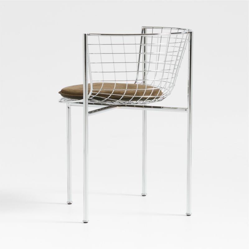 Cassano Metal Dining Chair with Leather Cushion - Image 5