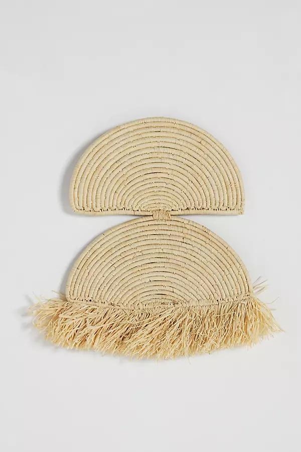 Fringed Half Moons Wall Hanging By ll Across Africa in Beige - Image 0