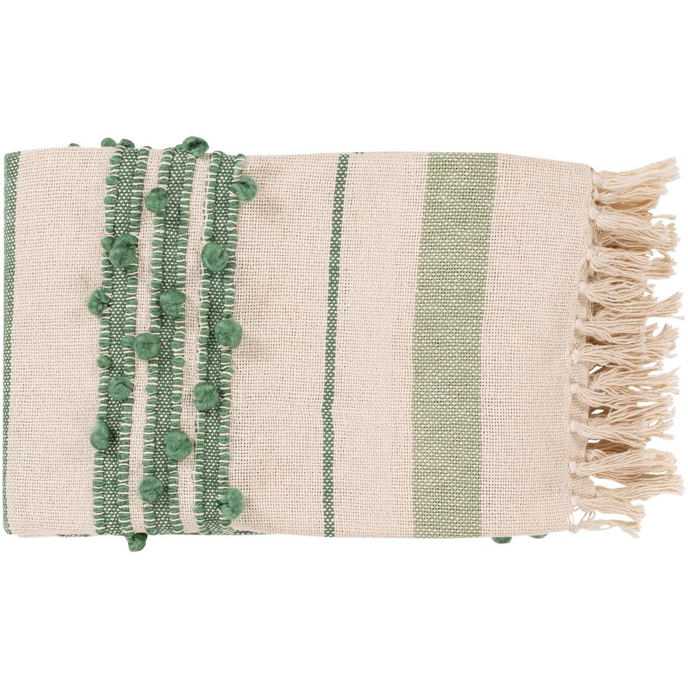 Artistic Weavers Strydom Green Throw Blanket, Mint/Emerald/Cream - Image 0