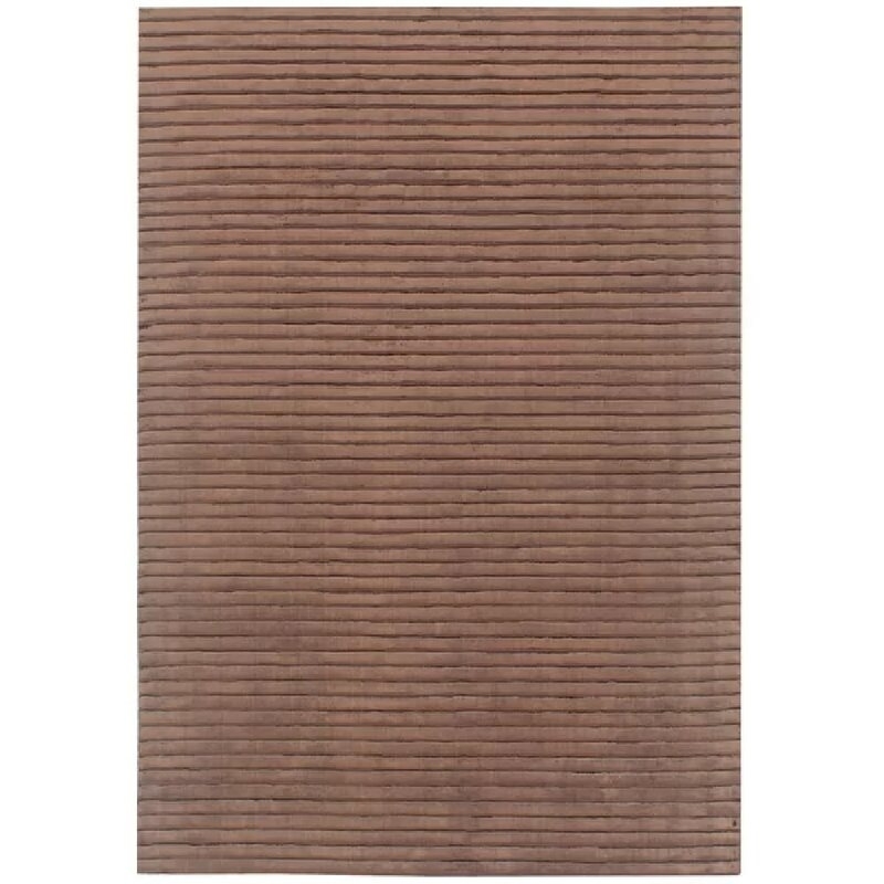 EXQUISITE RUGS High Low Striped Hand-Loomed Chocolate Area Rug - Image 0