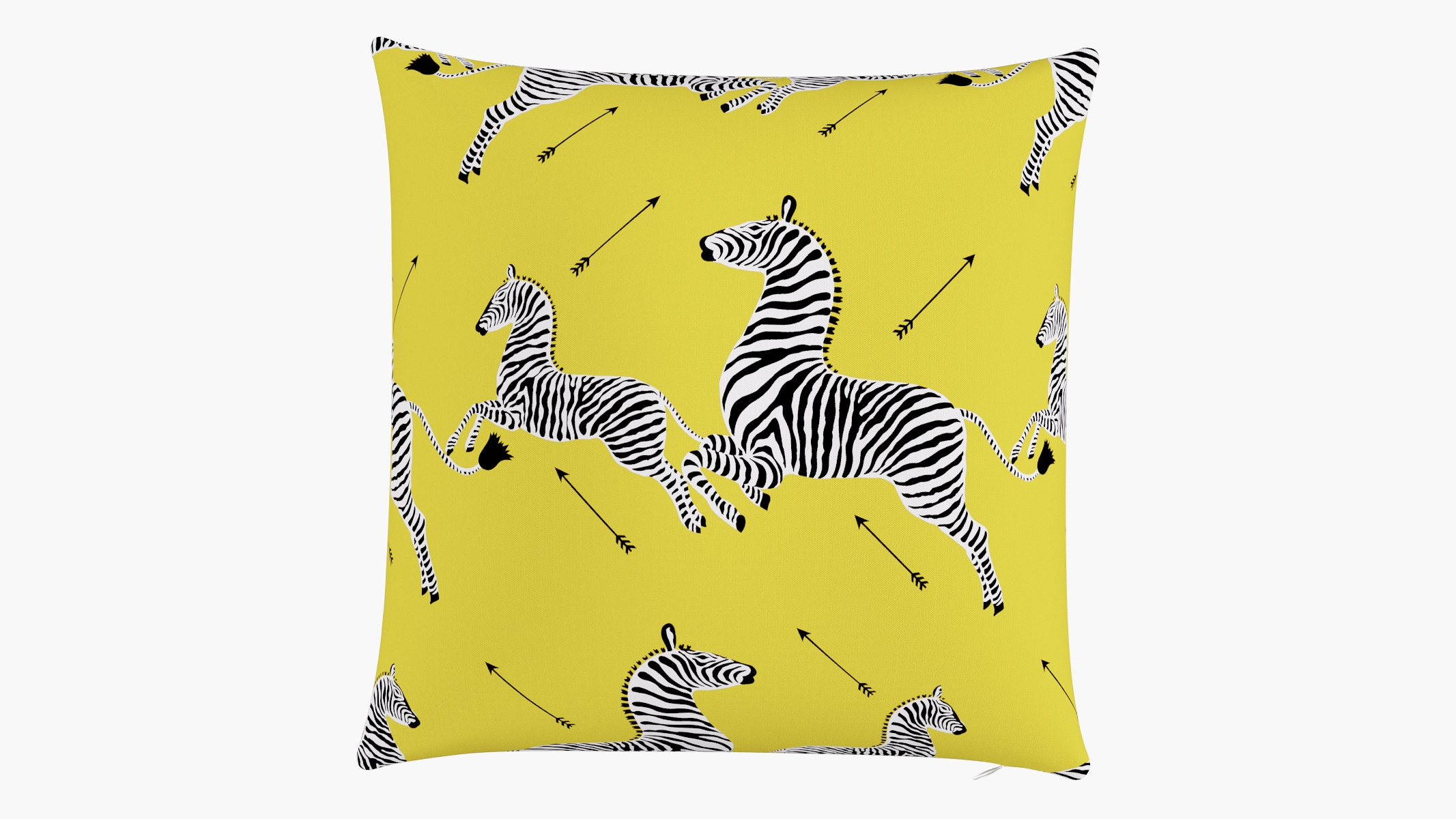 Throw Pillow 22", Yellow Zebra, 22" x 22" - Image 0