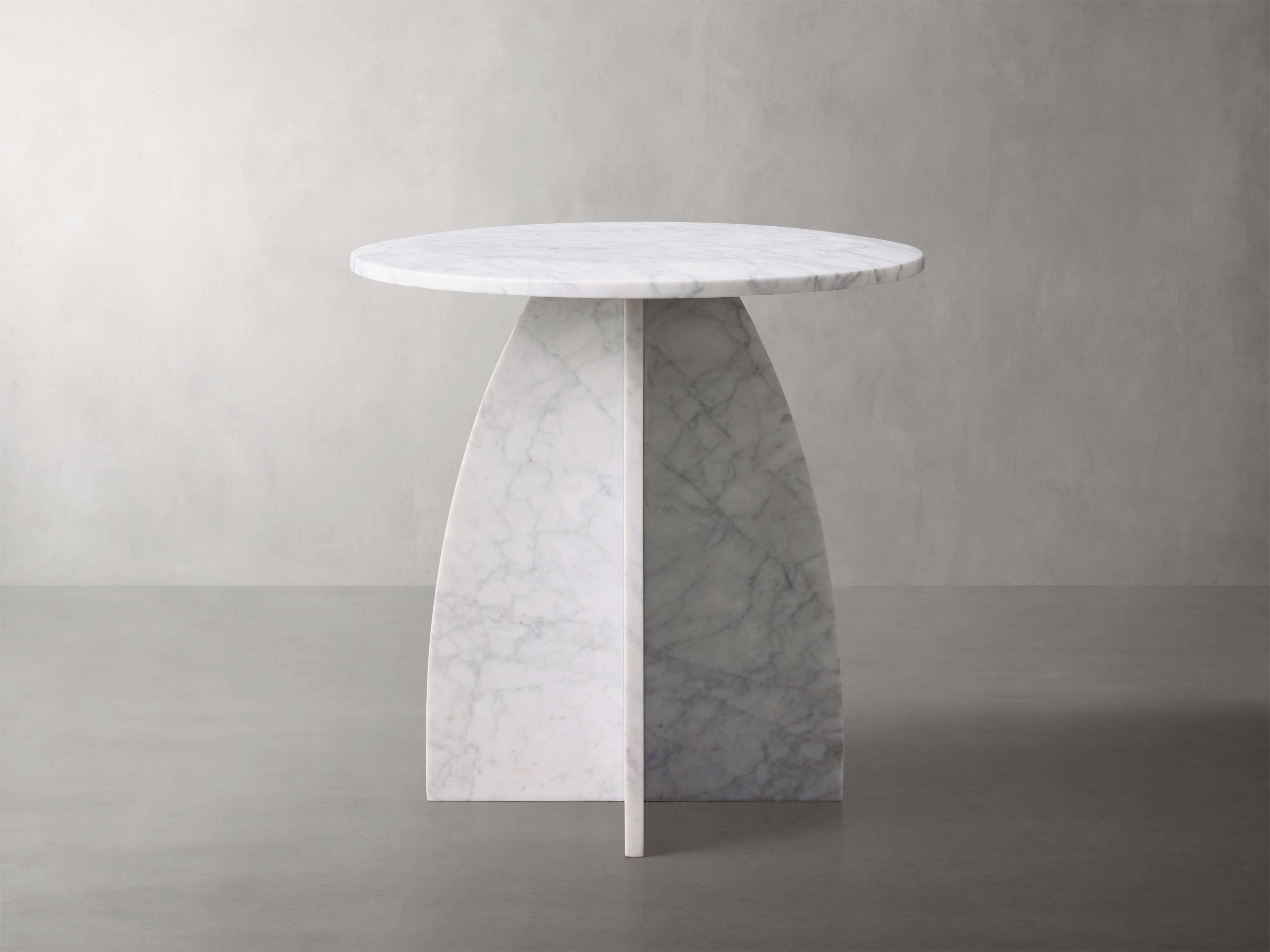 Solstice End Table in Carrara Stone White - Image 0