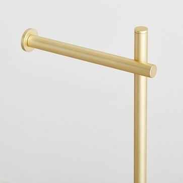Modern Overhang Freestanding Toilet Paper Holder Antique Brass - Image 1