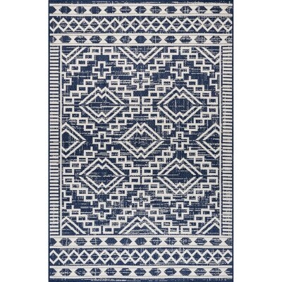 Batty Southwestern Navy Indoor / Outdoor Area Rug - Image 0