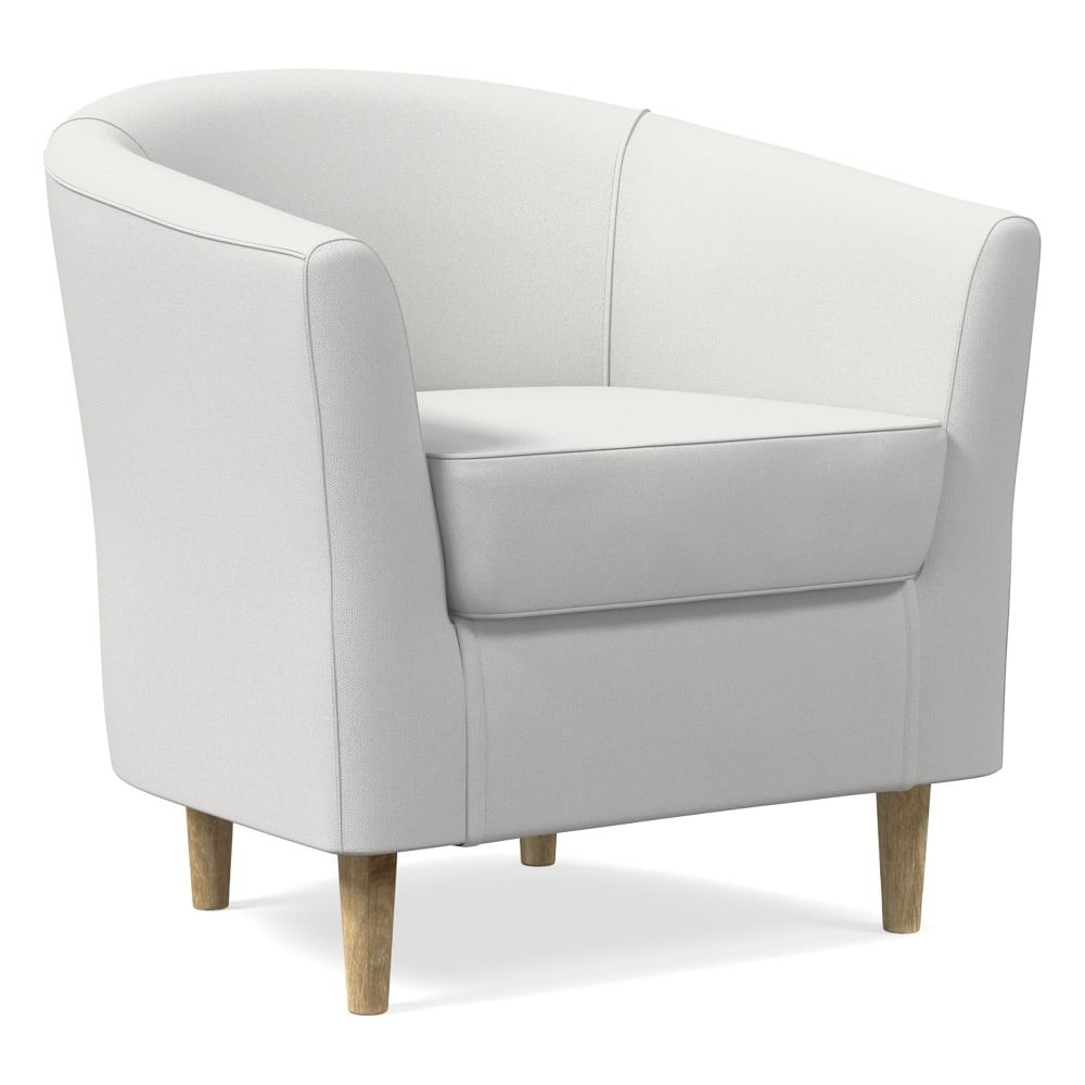 Mila Chair, Poly, Performance Washed Canvas, White, Soft Wheat - Image 0