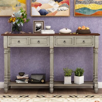 Longshore Tides Natural Weatherworn Look Console Table - Image 0