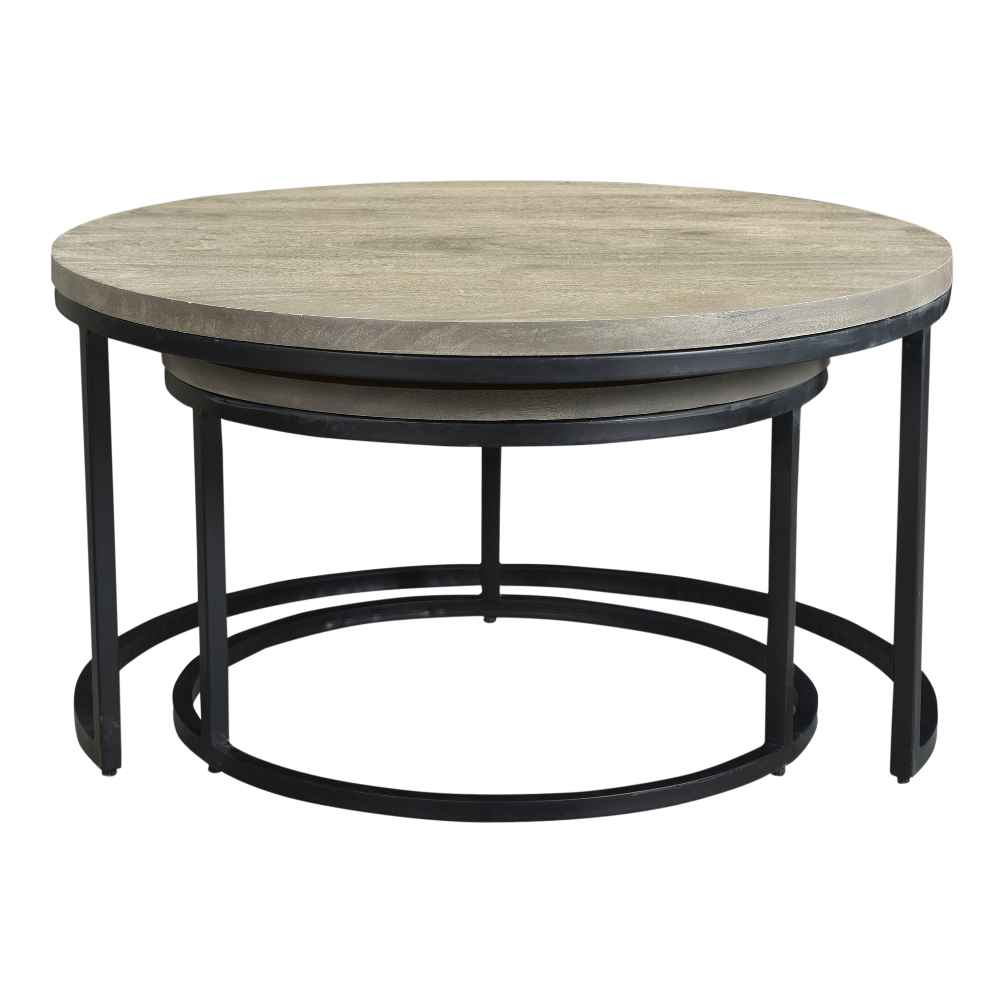 Drey Round Nesting Coffee Tables Grey Set Of Two - Image 1