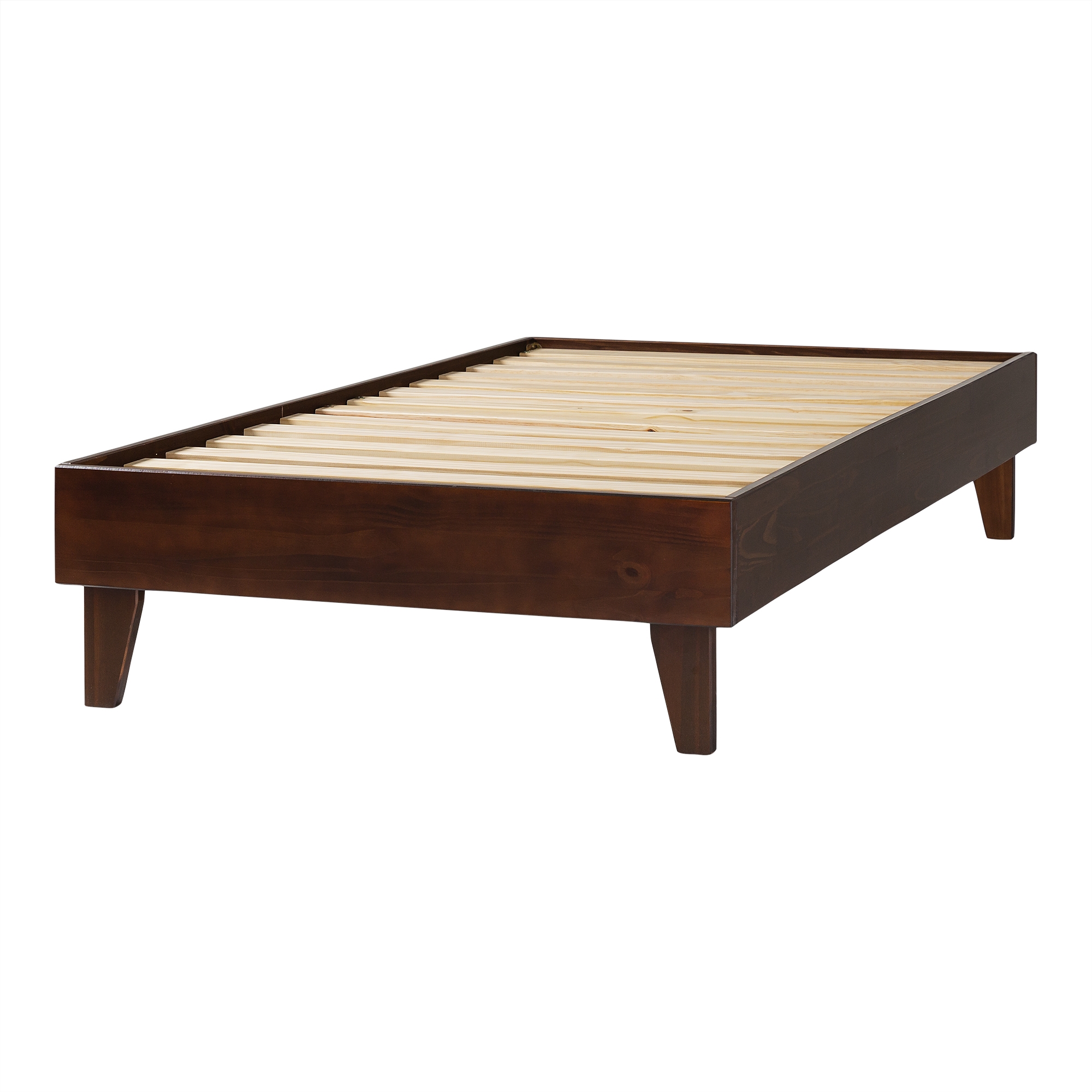 Solid Wood Twin Platform Bed - Walnut - Image 2