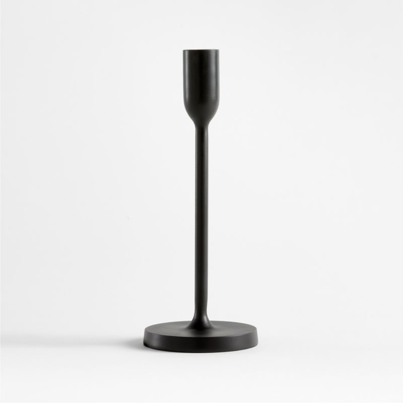 Megs Medium Black Taper Candle Holder 11" by Leanne Ford - Image 1