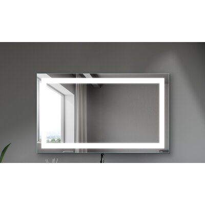 40 X 24 Inch LED Mirror Anti-Fog Wall Mounted Makeup Mirror With Light For Bathroom Bedroom - Image 0