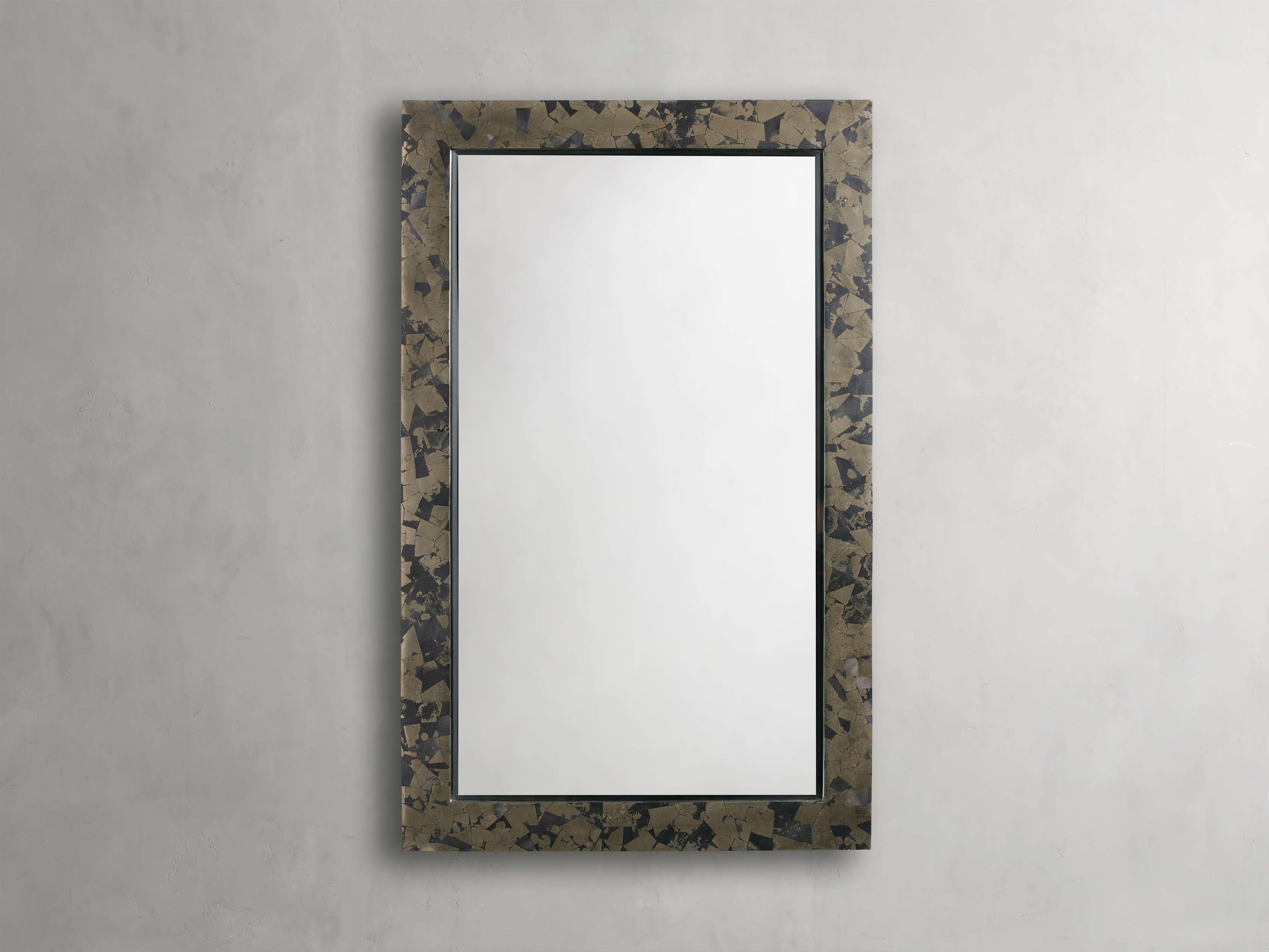Pyrite Wall Mirror in Stone 30" X 48" Gray - Image 0