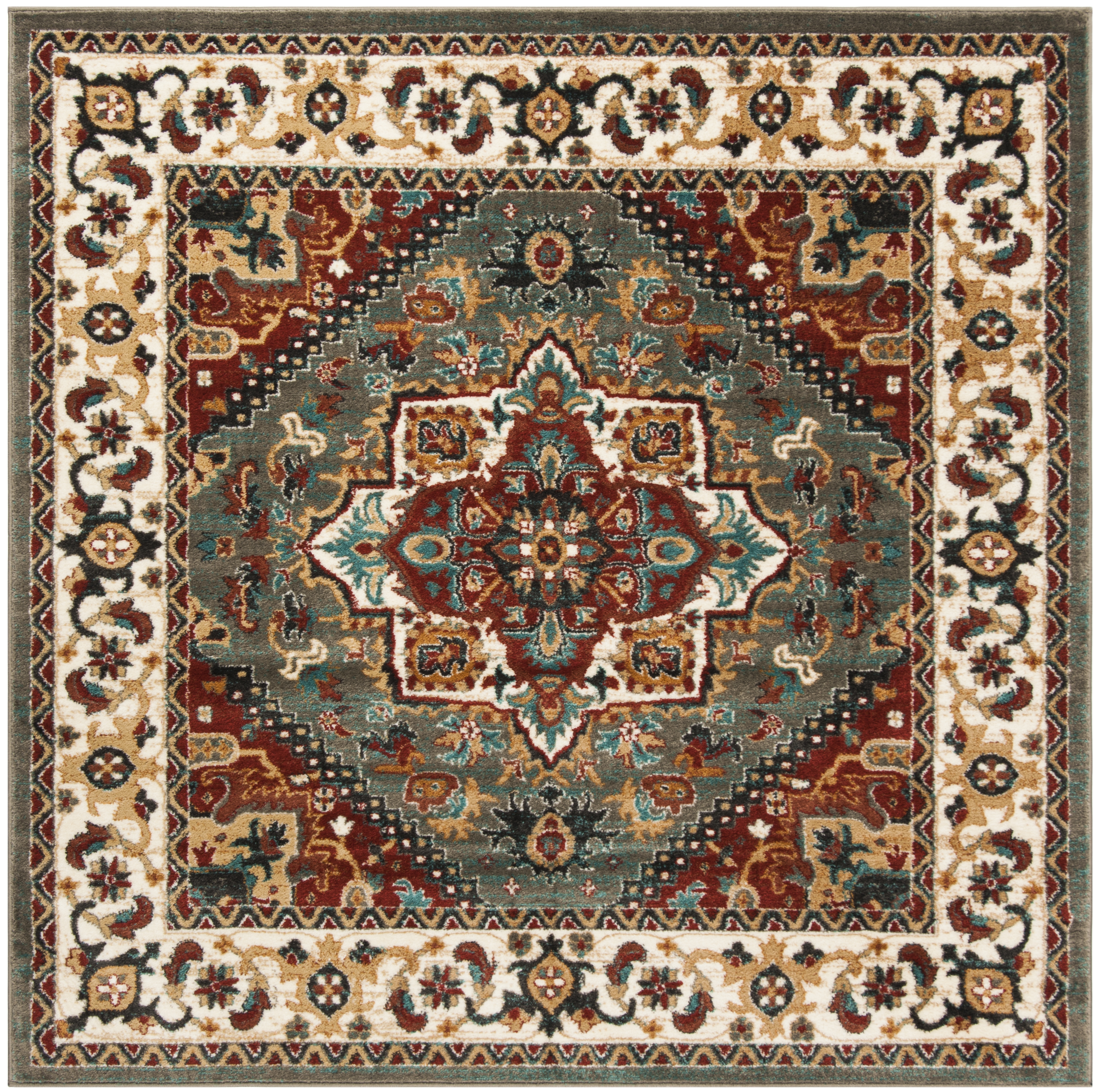 Arlo Home Woven Area Rug, SMT293B, Grey/Ivory,  6' 7" X 6' 7" Square - Image 0