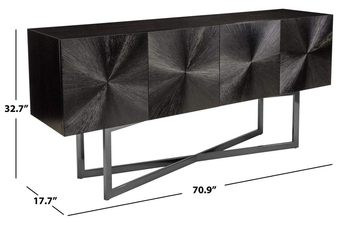 Zena Black Nickel Buffet - Wenge Oak - Safavieh - Image 7
