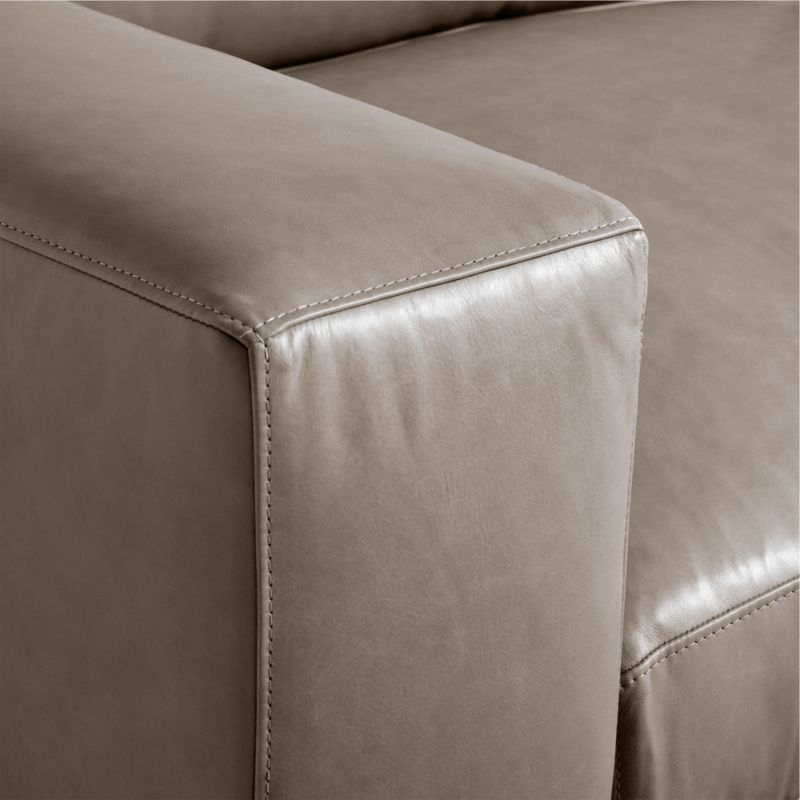 Oceanside Low Leather 2-Piece Deep-Seat Left-Arm Chaise Sectional Sofa - Image 5