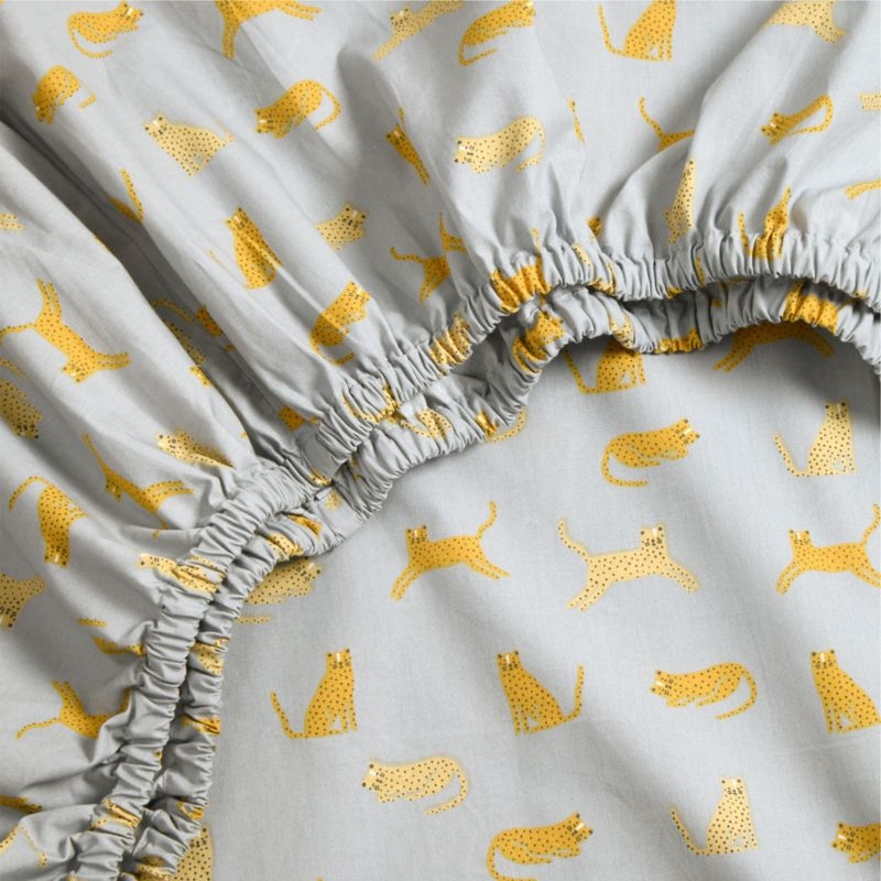 Stay Cool Little Leopards 100% Organic Cotton Baby Crib Fitted Sheet - Image 2