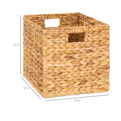 Set Of 5 Multipurpose Collapsible Baskets, Hyacinth Storage Organizer W/ Insert Handles - Natural - Image 0