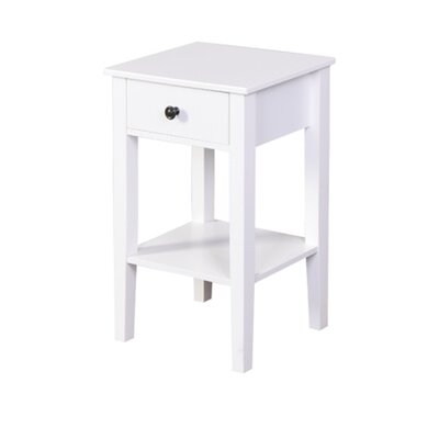 White Bathroom Floor-Standing Storage Table With A Drawer - Image 0
