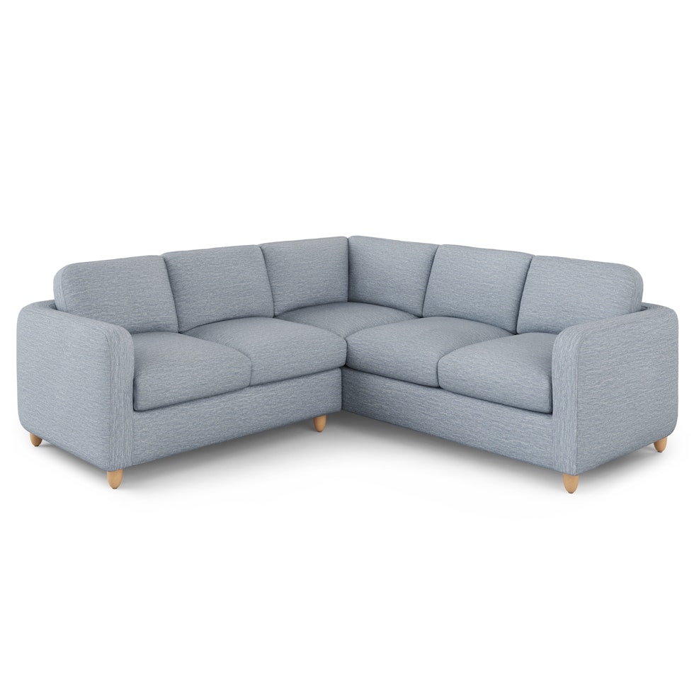Vati 92" Corner Sectional -  Natural Oak and Silver Light Blue - Image 0