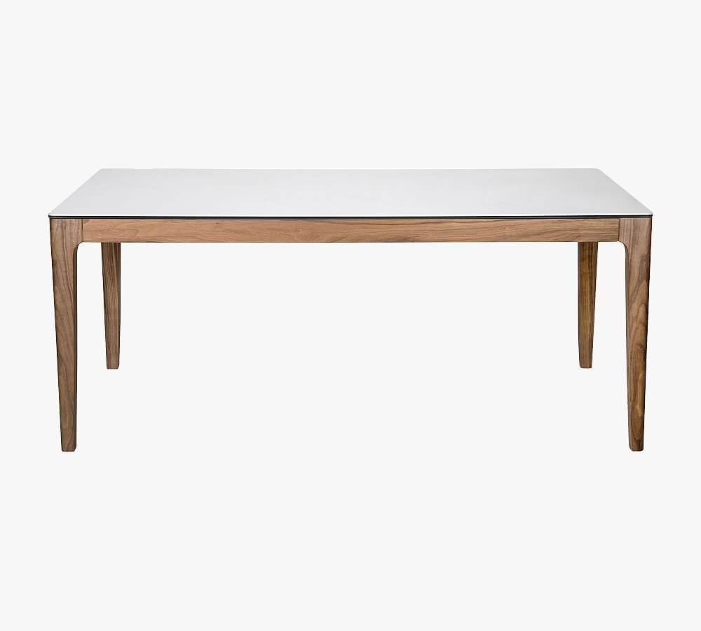 La Mesa Dining Table, Walnut/White, 71"L - Image 0