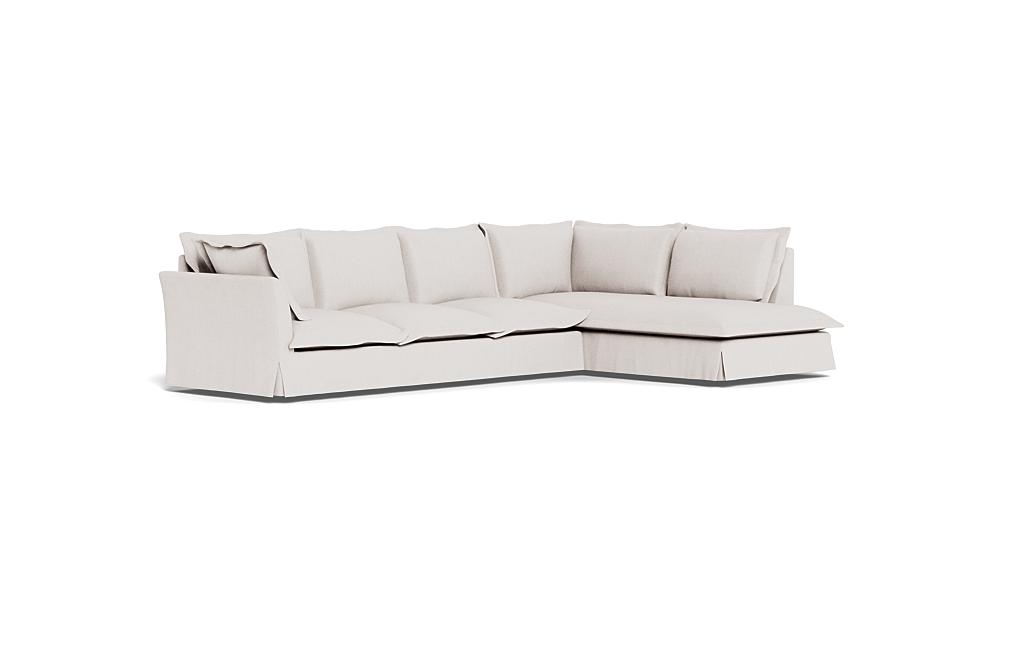 Skylar Slipcovered 4-Seat Right Bumper Sectional - Image 1