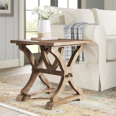 Haden Solid Wood Trestle End Table with Storage - Image 0
