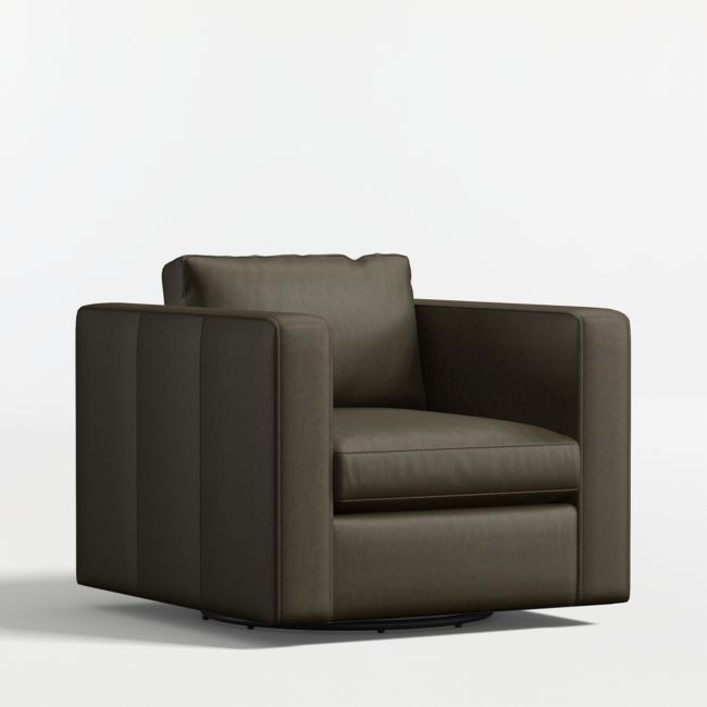 Aris 34.5" Leather Swivel Chair - Image 0