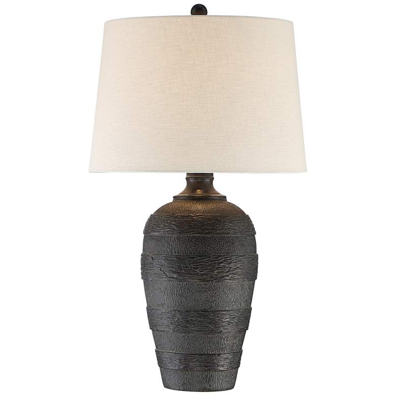 Coloma Resin Modern Rustic Table Lamp, Black - Image 0