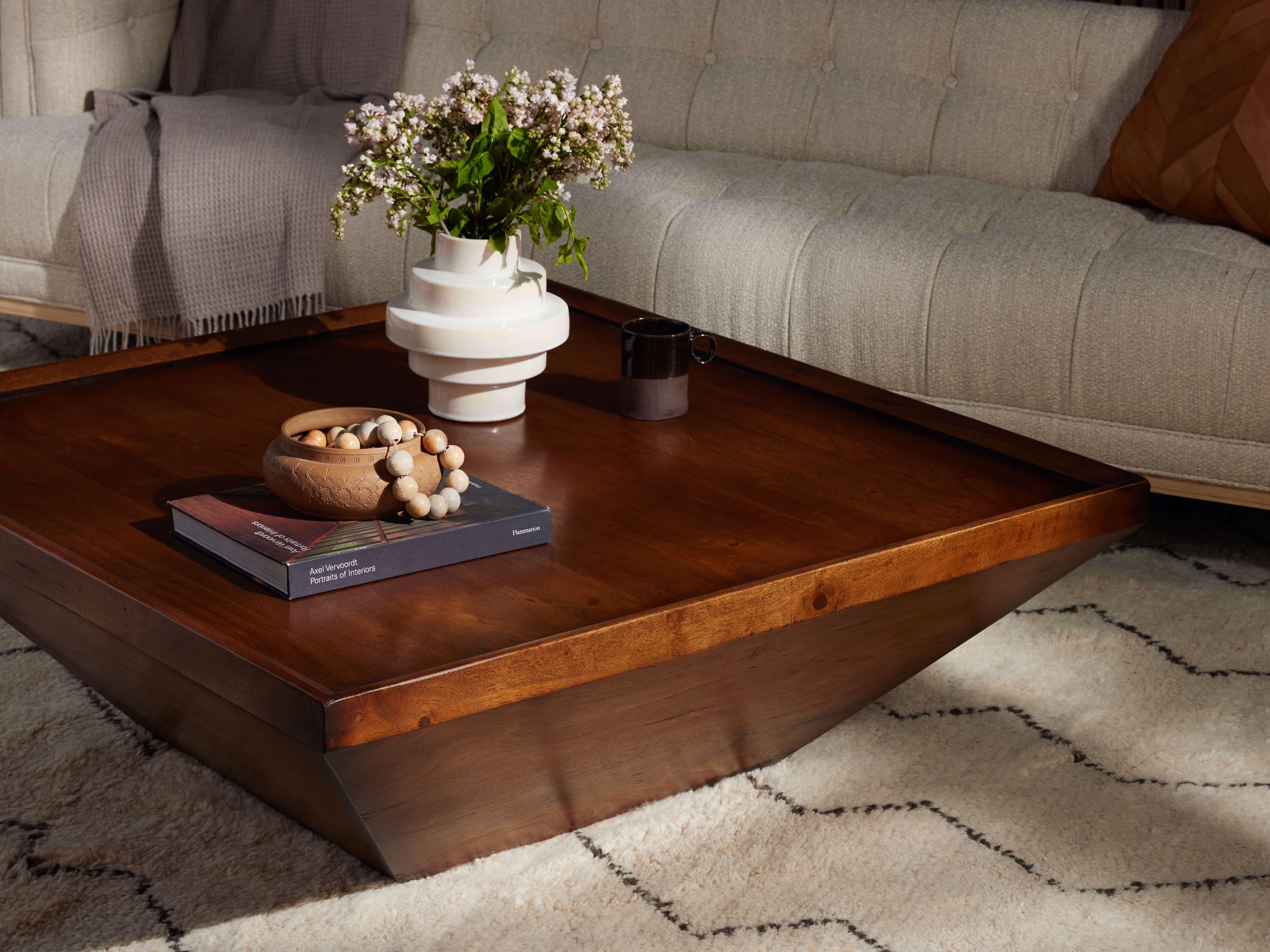 Drake Coffee Table-Reclaimed Fruitwood - Image 1