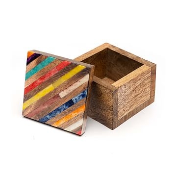 Banka Mundi Keepsake Box, Mango Wood, Round - Image 4
