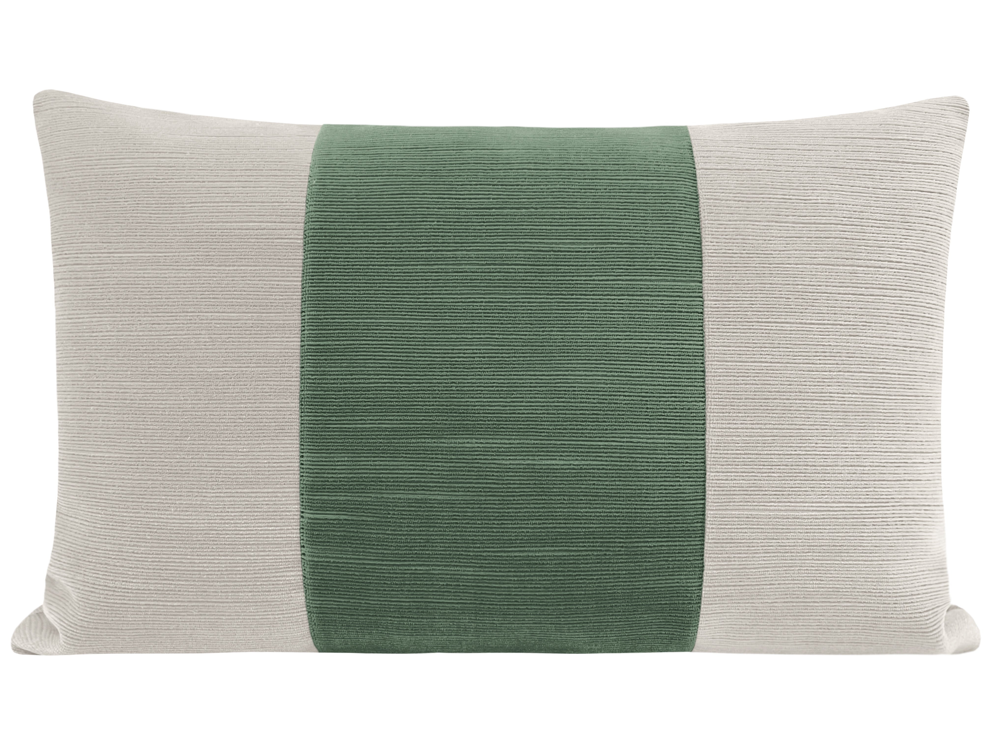 THE LITTLE LUMBAR :: STRIE VELVET // OYSTER + PATINA - LITTLE LUMBAR 12" X 18" - Image 0