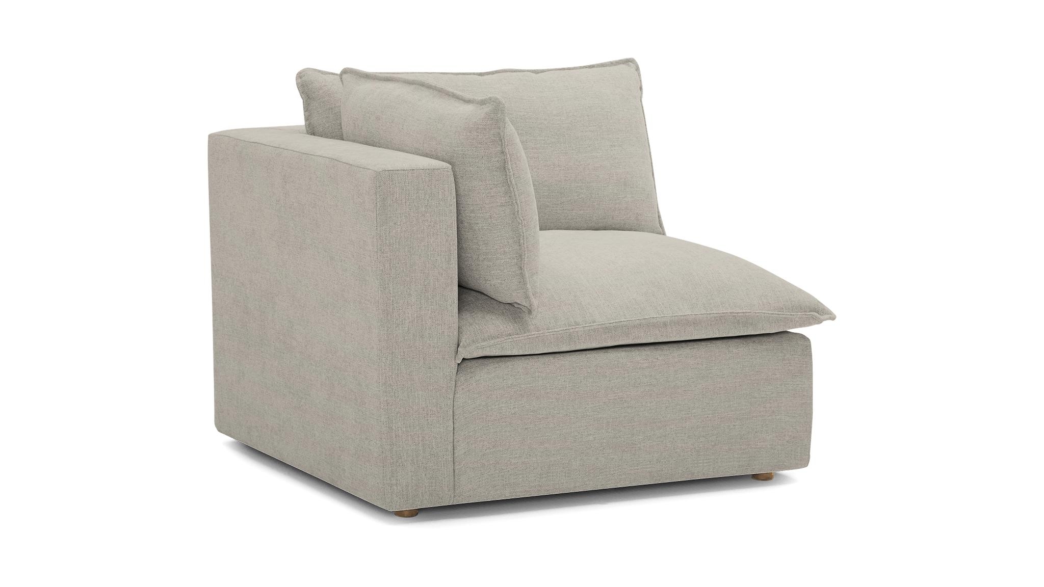 White Haine Mid Century Modern Corner Chair - Bloke Cotton - Image 1